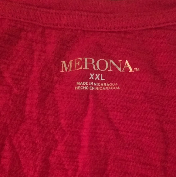 Merona Red V-Neck Short Sleeve Tee Shirt Cotton Classic Casual Basic Top XXL - Picture 3 of 4